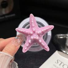 1pc Summer Starfish Magnetic Phone Holder, MagSafe Creative Personalized, Summer Travel Photography Desktop Mount, Interesting Niche Expandable Air Cushion Ring Phone Case Stand - Multicolor - View 10