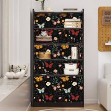 1卷复古主题植物蝴蝶壁纸，时尚植物蝴蝶印花壁纸，精致室内装饰膜，适用于房间橱柜等各种房间的装饰翻新。 - 植物 - 查看 6