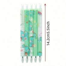 6支/套 高美抹茶绿压纹可爱恐龙中性笔 0.5mm子弹头黑色碳素学生问号笔 - 套裝 - 查看 4