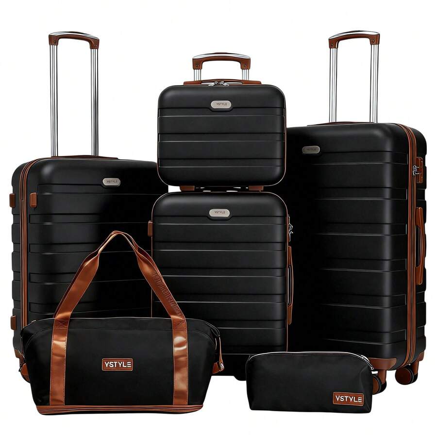 YSTYLE Luggage Sets 5 Piece,Expandable Hardshell Suitcase Set, Travel Suitcases With Durable Spinner Wheels And TSA Lock - Dark Brown - View 1