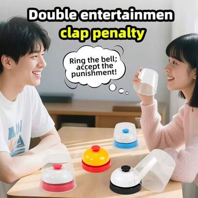 2件套成人快速反应铃声游戏，双人竞技铃声饮酒游戏，家庭聚会恶作剧/惩罚道具，适合营造成人派对氛围，派对游戏和活动，生日娱乐玩具，派对，露营，酒吧，成人派对游戏（颜色随机）