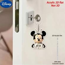 Disney 2D平面，1个迪士尼米妮亚克力钥匙扣，迪士尼米妮创意卡通钥匙扣吊坠，汽车钥匙扣，背包钱包钥匙扣，复活节礼物，生日礼物，亚克力2D平面，2D平面 - 彩色 - 查看 5