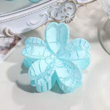 3件套甜美哑光裂纹花朵发夹，简约清新，适合日常及海滩度假使用 - 彩色 - 查看 3