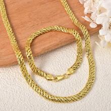 2pcs 18K Gold Color Chain Necklace, Waterproof Minimalist Clavicle Necklace For Women, Daily Wear - Gold 2 - View 7