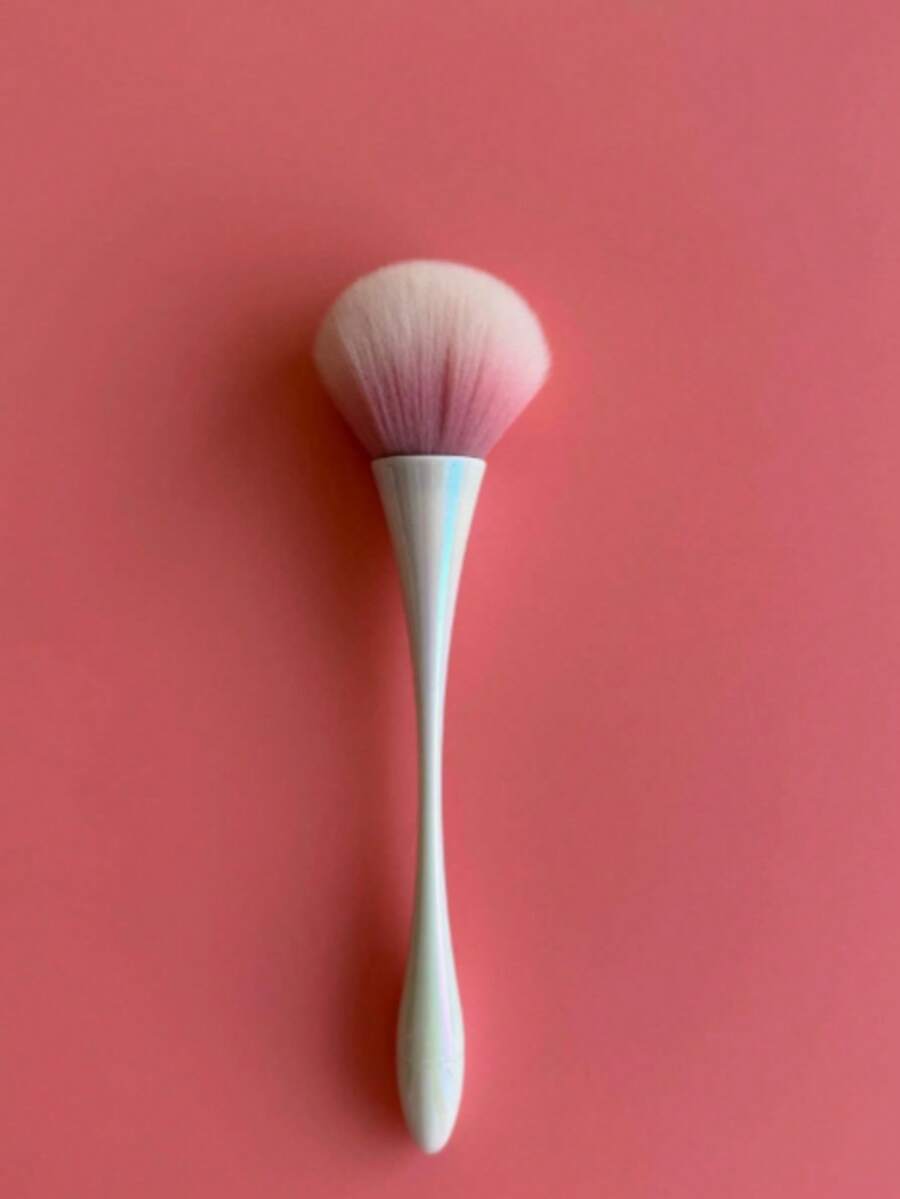 1 pieza Cepillo premium para polvo de uñas de color rosa melocotón, adecuado para uñas, rubor, polvos, maquillaje, una herramienta ideal para el arte de uñas acrílicas - Multicolor - Ver 1