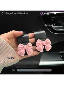 Car Hook Strong And Stable Small Hook Hidden Multifunctional Storage Rear Seat Hook,Back Of Car Accessories, Cute Bow, Rear Seats, Multifunctional Small Hooks - Plastic - View 1