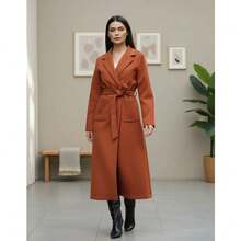 Elegant Double-Pocket Coat HF-SBT-005 - 紅陶 - 查看 1