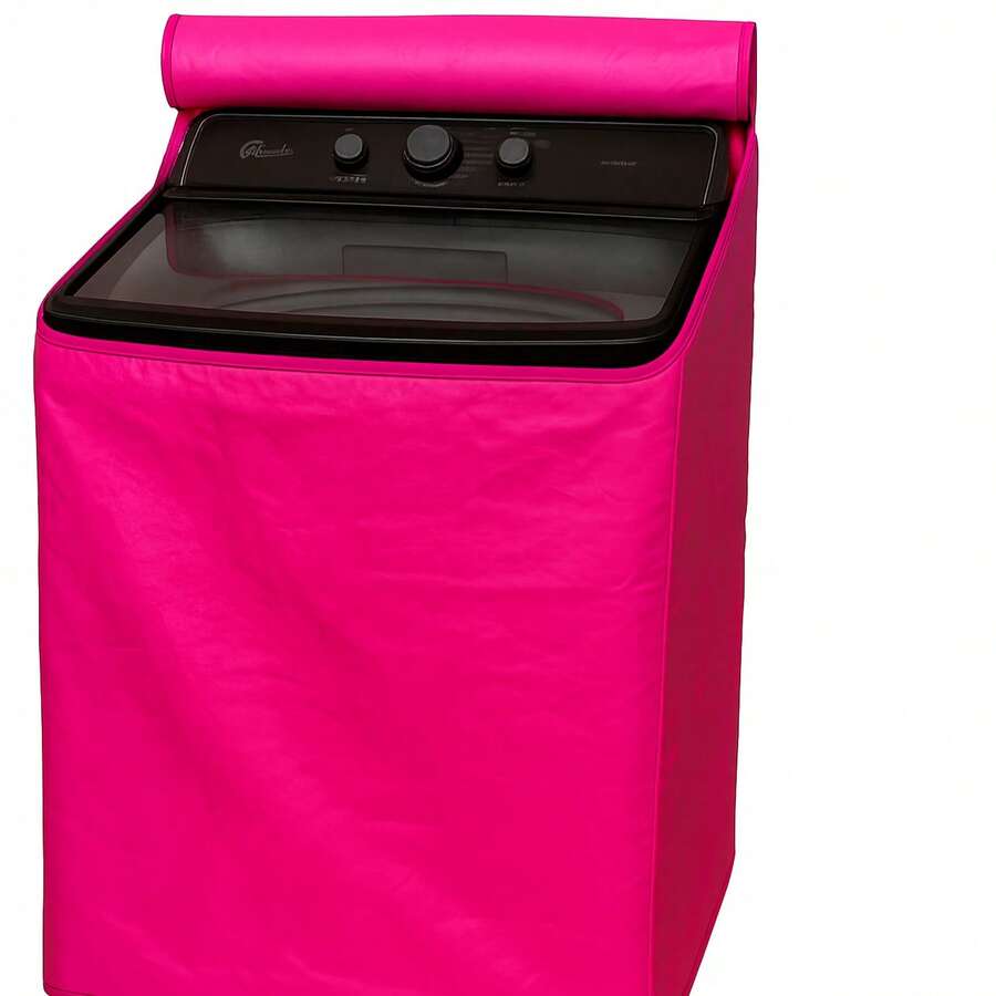 Washing Machine Cover With Silver Zipper Panel, Waterproof And Plush, For Indoor And Outdoor Use, Premium Quality, Durable Up To 6 Years, Compatible With All Brands. - 玫瑰紅 - 查看 1