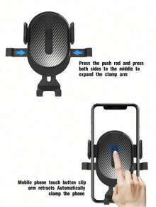 1个吸盘式车载手机支架，吸盘式车载手机支架，适用于仪表盘和挡风玻璃的手机/平板电脑支架，安装简便，带可调节臂，一键释放 - 黑色- ES-23支架 - 查看 3