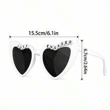 1/2pcs/Set Vintage Style Groom & Bride Heart Shaped Glasses Set - Suitable For Black & White Wedding Party, Bridal Shower Gifts, Couple Photo Props, Romantic Event Essentials - Multicolor - View 22