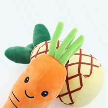 Plush Fruit & Vegetable Pet Chew Squeaky Toys, Interactive Self-Entertainment Early Education Dog Toys, Dog Boredom Relief Doll Set, Intelligent Interactive Plush Toys - Multicolor - View 6
