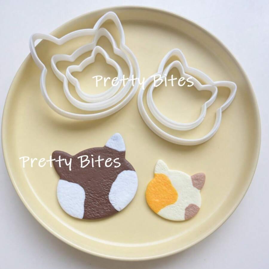 猫形饼干模具 猫咪饼干糕点饼干模具 DIY饼干翻糖蛋糕模具 翻糖糖霜饼干烘焙配件 - 白色 - 查看 1