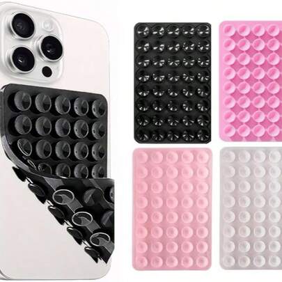 1 pieza Agarre de teléfono de silicona de doble cara, compatible con teléfonos iOS y Android, soporte de carcasa de ventosa, asa de teléfono adhesiva con manos libres para selfie y video, soporte de anillo para teléfono, agarre de teléfono de silicona, soporte de teléfono con ventosa, asa de teléfono con manos libres, soporte de anillo, baño, asa de teléfono adhesiva para espejo