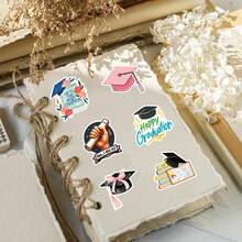 50pcs Graduation Season Graffiti Creative Cartoon Celebration Personalized Decorative DIY Stickers For Bookshelf, Bicycle, Envelopes Scrapbook Supplies Stationery Funny Stickers - 50 Photos Of Graduation Season - View 11
