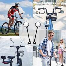 Handlebar Bike Mirror, 2 Pack Rear View Mirror 360°Rotatable Shockproof Adjustable Handlebar Bicycle Rearview Mirrors For Mountain Road Bike Electric Bicycle, Cycling Rearview Mirror, E-Bike Motorcycle,Easy To Install (Black) - Gói 2 - Xem 9