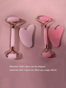 2pcs Gua Sha Tool Set: 1 Double-Head Massage Roller, 1 Heart-Shaped Gua Sha Board. Facial Massage Can Reduce Puffiness, Soothe And Soften The Skin, Leaving The Skin Radiant. - View 7
