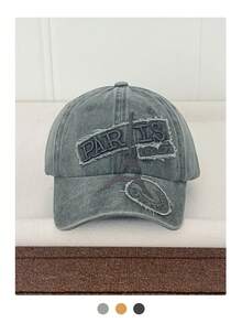 新款水洗复古可调节棒球帽，休闲做旧欧美风遮阳帽，柔软帽冠，字母刺绣，男女通用户外时尚个性街头遮阳帽 - 彩色 - 查看 8