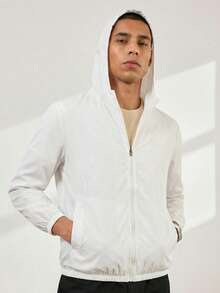 Driftmere 男士长袖拉链连帽户外防风夹克（不含T恤），秋季款 - 白色 - 查看 8