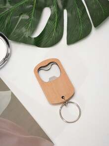Custom 1/10/30pcs Stainless Steel Wood Carved Keychain Bottle Opener, Portable, Thick And Durable, Suitable As Gifts For Beer, Soda, Father's Day, Mother's Day And Party - Multicolor - View 5