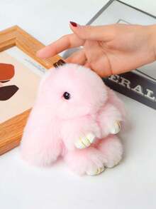 1个可爱毛绒兔子钥匙扣，柔软毛绒兔子钥匙扣，毛绒球钥匙扣，毛绒动物钥匙扣，可爱毛绒卡通包包挂件，装饰品，汽车钥匙扣，钥匙链挂绳，钥匙扣，钥匙扣配件，钥匙圈，送给她的礼物，送给男朋友的礼物，圣诞礼物，圣诞袜礼物，生日礼物，送给朋友的礼物，节日礼物，活动纪念品，派对回礼，送给妈妈、爸爸、毕业生和老师的礼物 - 霜黑色 - 查看 15