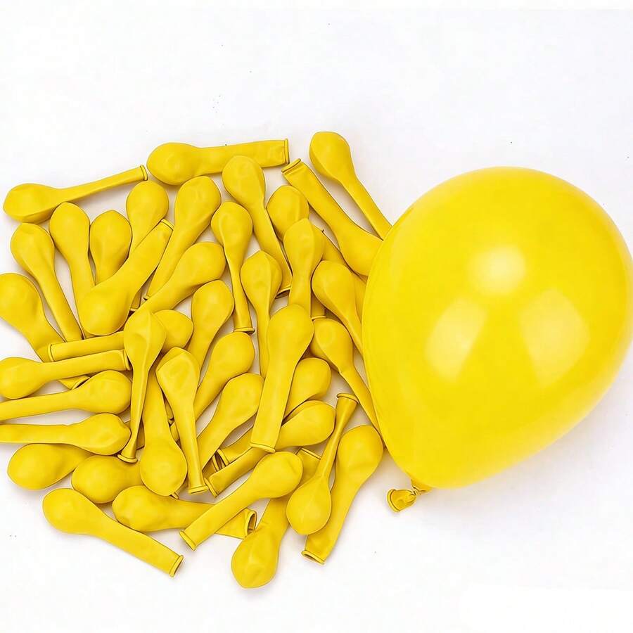 50 piezas de globos amarillos de 5 pulgadas para fiesta, decoración de cumpleaños, fiesta con tema de primavera/verano - Amarillo - Ver 1