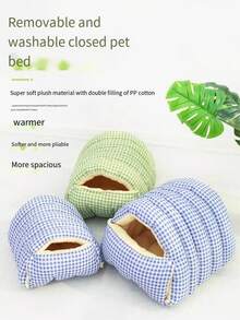 Giường ngủ cho mèo ấm áp, bán kín, lớp lót có thể tháo rời và giặt được, phù hợp cho mọi mùa, ổ cho mèo con. - Nhiều màu - Xem 5