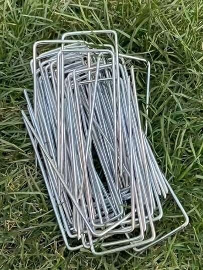 Galvanized Garden Landscape Staples Stakes, Anti-Rust Garden Staples U-Shaped Landscape Pins For Secure Lawn Fabric