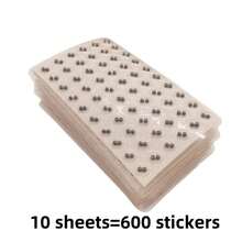 600pcs Magnetic Ear Acupressure Beads, Portable One-Time-Use Ear Massage Stickers - Multicolor - View 6
