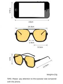 1 Cặp kính thời trang nữ gọng nhựa hai cầu màu đen, kiểu dáng vuông cổ điển, phù hợp với khuôn mặt nhỏ, phong cách thường ngày, đa năng, thích hợp cho đường phố, du lịch, lái xe. - Nhiều màu - Xem 3