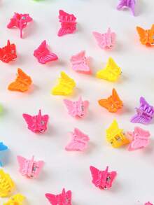 100pcs/Pack Colorful Random Butterfly Mini Hair Clips, Fashion Fresh Minimalist Cute Girl Hair Accessories, Suitable For Daily Use - Multicolor - View 5