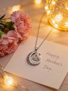 1件不锈钢心形吊坠项链，时尚奢华优雅设计，百搭母亲节珠宝礼物 - 愛心 - 查看 6