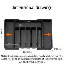 1pc Adjustable Silver Cutlery Organizer Box, Expandable Silverware Tray For Kitchen And Dining Room, Holds Spoons, Forks, Knives And Spreaders - Multicolor - View 10