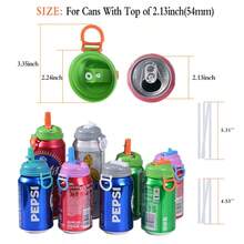 4-Color Reusable Soft Drink Can Lids With Straws, Suitable For Beverages, Juices And Soft Drinks - Multicolor - View 3