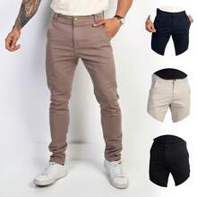 Urban Zone Jeans Men's Slim Fit Casual Twill Pants With Elastane - 卡其色 - 查看 1