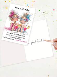 1pc "Soul Sister Status: Activated!" Vintage Friendship Birthday Card With Envelope - Bestie & Sister Gift, Ideal For Friendship Day & Special Celebrations, Blank Inner Page - View 4