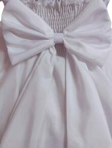 Children's Embroidered Party Dress With Luxurious Pearl Belt - 白色 - 查看 8