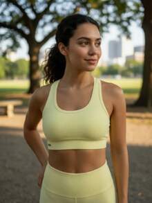 Top Fitness K2b Original Cropped Racerback Sport Fitness - Yellow - View 3