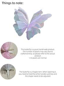 1/2个 50厘米 白色大型人造丝蝴蝶 手工花卉 婚礼装饰道具 户外摄影（仅花头，不含底座或茎） 适用于生日婚礼派对背景装饰、房间背景装饰、礼物、花园装饰、超大型人造蝴蝶、母亲节礼物、惊喜礼物、家居装饰。 - Colorful white - 查看 9