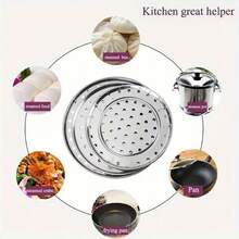 3 piezas Rejilla de acero inoxidable para vaporera | Utensilios de cocina multifuncionales para cocción al vapor, horneado | Rejilla para vaporera, rejilla para platos, rejilla para tarros, olla interior para vaporera, rejilla para olla de caldo, utensilios de cocina, artículos esenciales para cocinar en el hogar (con pequeños rasguños superficiales, sin impacto en el uso) - Ver 8