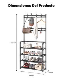 Estante Zapatera Organizador de Zapatos Perchero Multifuncional,Zapatero para armario,3/4/5 capas elegir - Negro - Ver 12