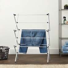 3 Tier Clothes Airer Dryer Metal Laundry Horse Drying Rack Indoor Outdoor Patio - A - View 4