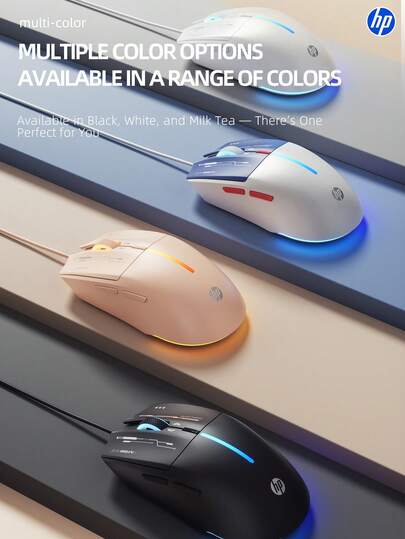  HP M100 Wired Mini USB Mouse, Compact Optical Computer Mouse For Office & Business, Ergonomic Portable Wired Mouse For Laptop Desktop PC, Plug & Play, Compatible With Windows Mac OS