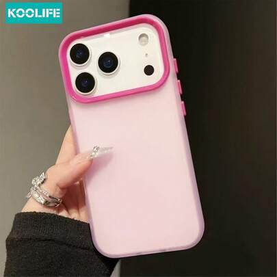  Ốp lưng điện thoại Koolife 1 chiếc, màu sắc trong suốt, thiết kế phối màu, dày 2.0mm, chất liệu PC+TPU, nút bấm độc lập, mặt lưng mờ, chống trượt, chống sốc, tương thích với Apple 12/12pro/12promax/13/13pro/13promax/14/14plus/14pro/14promax/15/15pro/15plus/15promax/16/16e/16pro/16plus/16promax/17/17 Air/17pro/17 Promax
