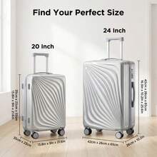 20/24/28英寸登机箱 轻便小巧旅行箱 360°多向轮 密码锁 24/28英寸托运行李箱（粉色） 拉杆箱 万向轮旅行箱 旅行行李 旅行包 大容量衣物收纳 商务旅行必备 度假必备 - 淺粉色 - 查看 5