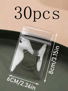 100入組pvc透明可再封口珠寶袋,防氧化,防暗淡,適用於存放耳環,項鍊,珠寶,小禮物,配飾派對禮袋 - 無色 - 查看 11