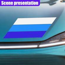 10 Inch Classic Retro Tri-Color Stripe Decal Sticker Waterproof Self-Adhesive Car Stripe Sticker For Grille Fenders Hood Bumper Side Mirror Dashboard Exterior Accessories Blue - Ideal For Customizing Vehicle Exteriors With Durable Weather-Resistant Retro Design For Automotive Decoration And Personalization - Blue - 查看 5