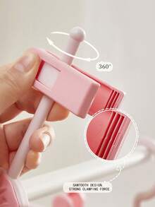 迷你防滑衣架，可调节弹力防皱裤架，家用防滑晾衣架。收纳整理，家居生活，方便实用。 - 粉色 - 查看 5