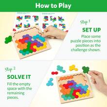 Coogam Wooden Tangram Puzzle, Creative Color & Shape Pattern Matching Game, 3D Logic Brain Teaser With Geometric Building Blocks, Enhances Spatial Reasoning, Problem-Solving & Cognitive Skills, Interactive STEM Educational Toy For Kids & Adults, Ideal For Family Game Night, Classroom Learning, Or Travel Entertainment, Perfect Birthday Gift For 3+ Years And Adults - Multicolor - View 7