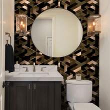 自粘马赛克墙贴 防水防潮耐热 撕贴式防溅瓷砖 可移除 DIY 墙贴 适用于浴室、厨房、客厅、卧室、橱柜、台面等家居装饰 - 黑金積木款 - 查看 3