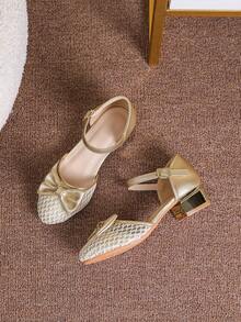 Girls' Bow Decor Sandals, Suitable For Summer Outdoor Wear - Gold - View 6